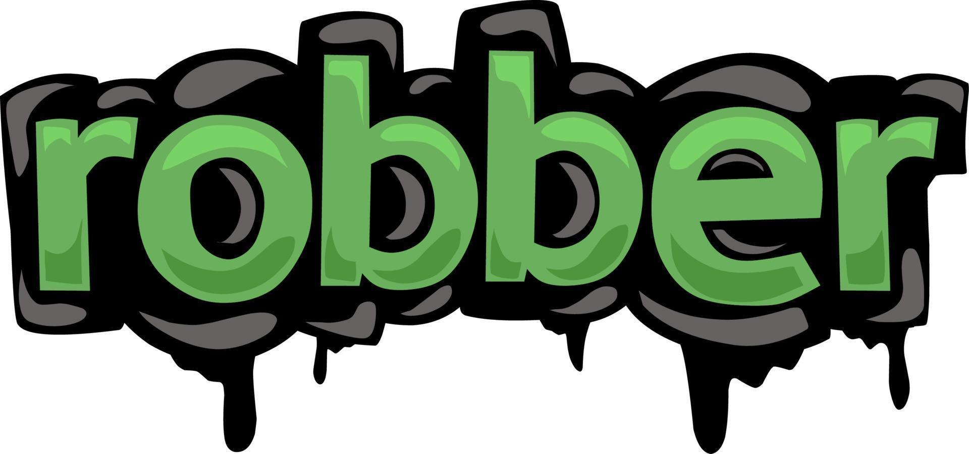 ROBBER writing vector design on white background