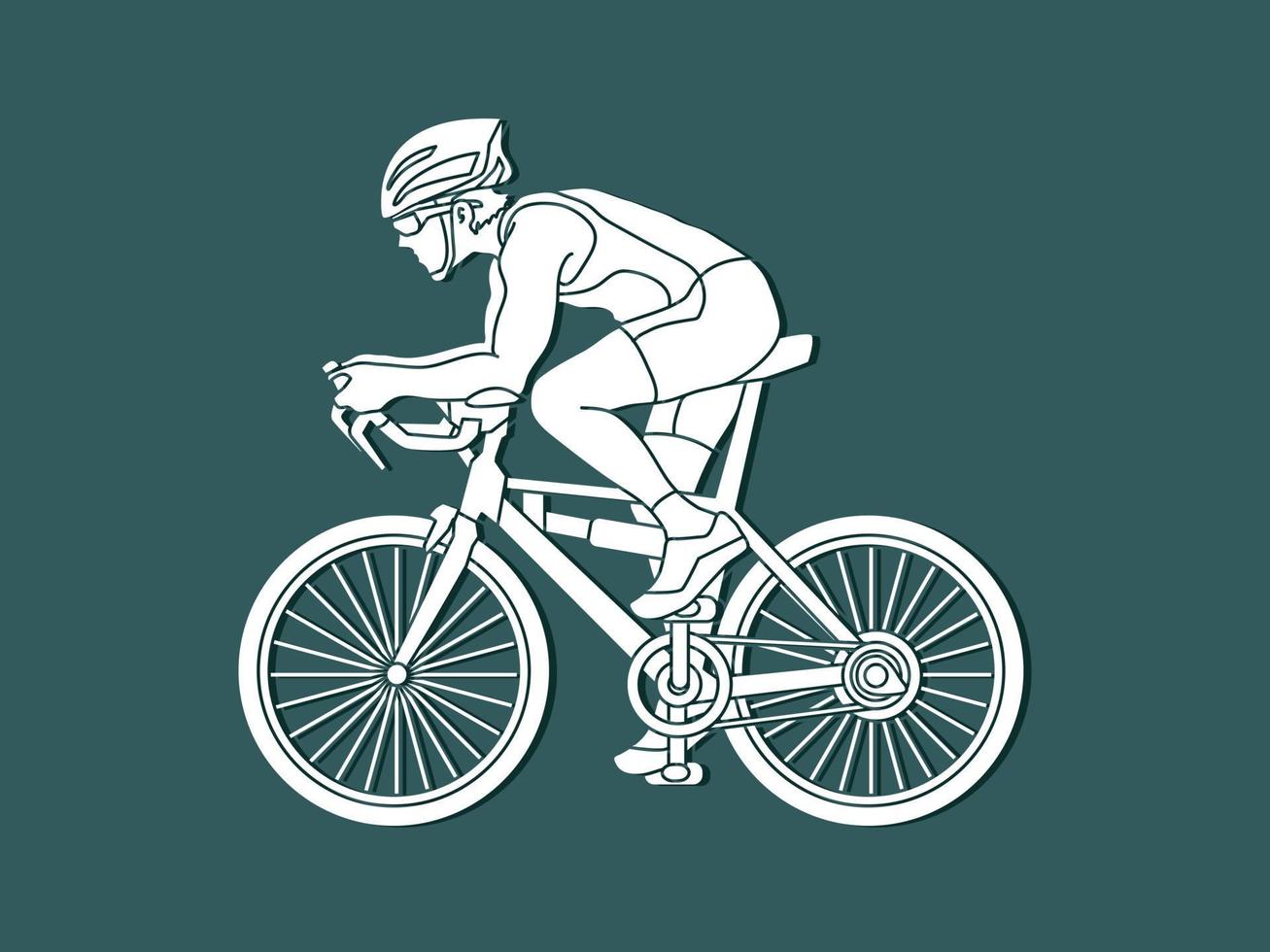 Silhouette Bicycle Racing vector