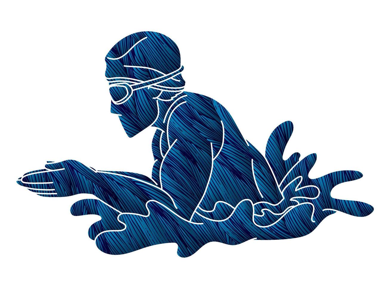 A Man Swimming Action vector
