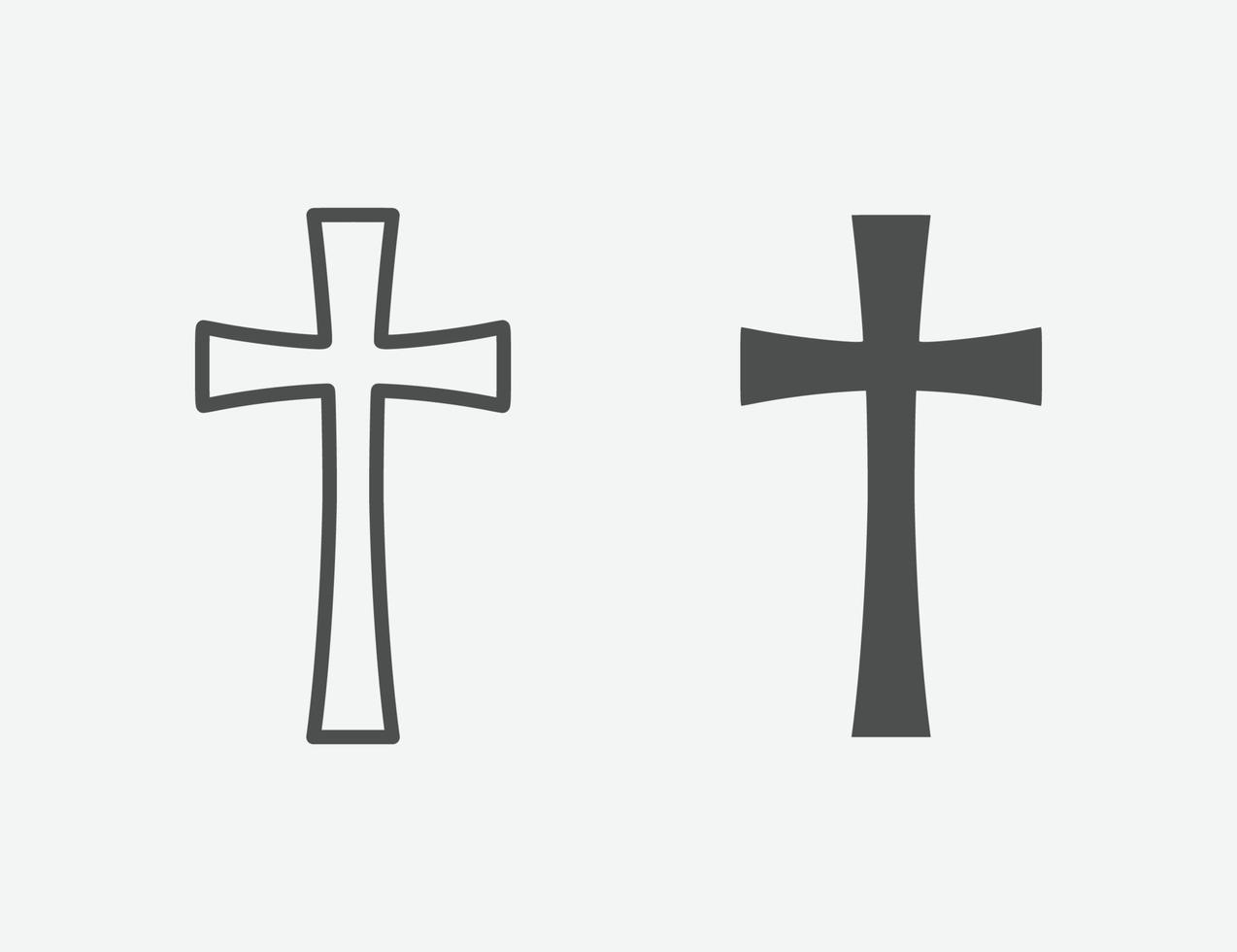 Religion cross vector icon set. Isolated cross icon vector design.