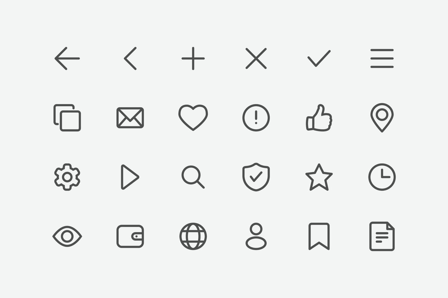 User interface vector icon set. Isolated linear style icon vector design.