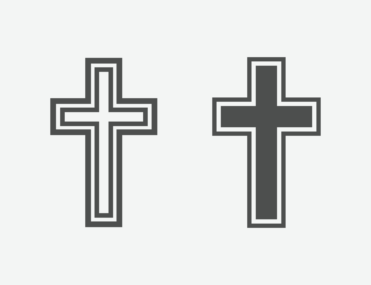 conjunto de iconos de vector cruzado de religión. diseño vectorial de iconos cruzados aislados.