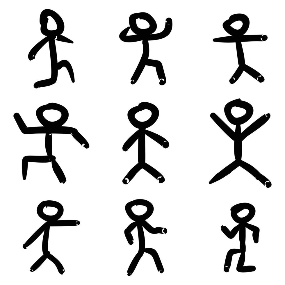stickman that describes the expression with body language. editable vector eps10 format