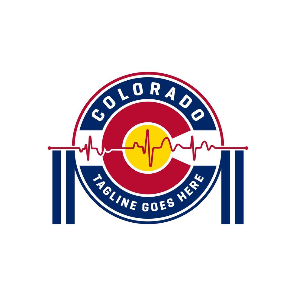 colorado flag emblem vintage logo vector