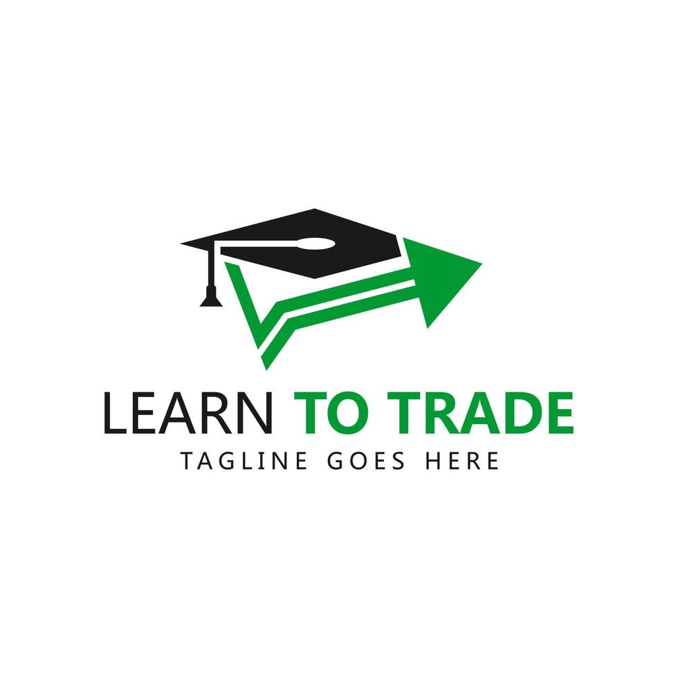 learn trading illustration logo design vector
