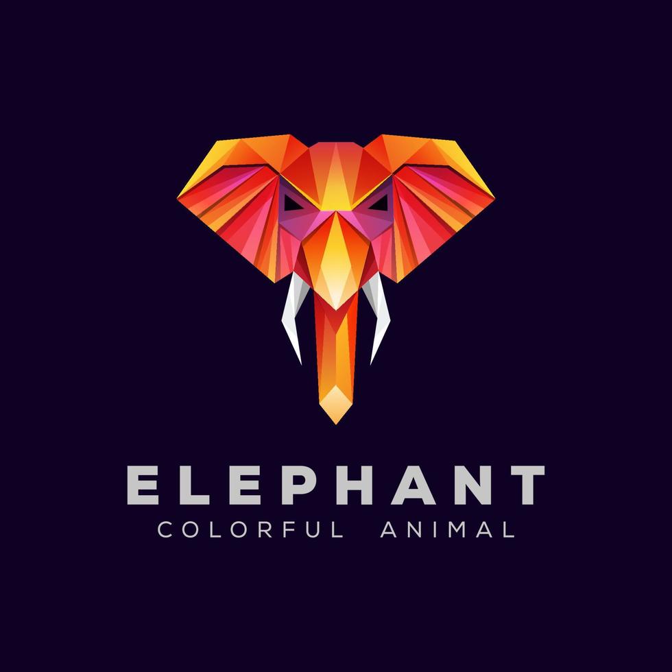 plantilla de vector de ilustración de logotipo de elefante geométrico