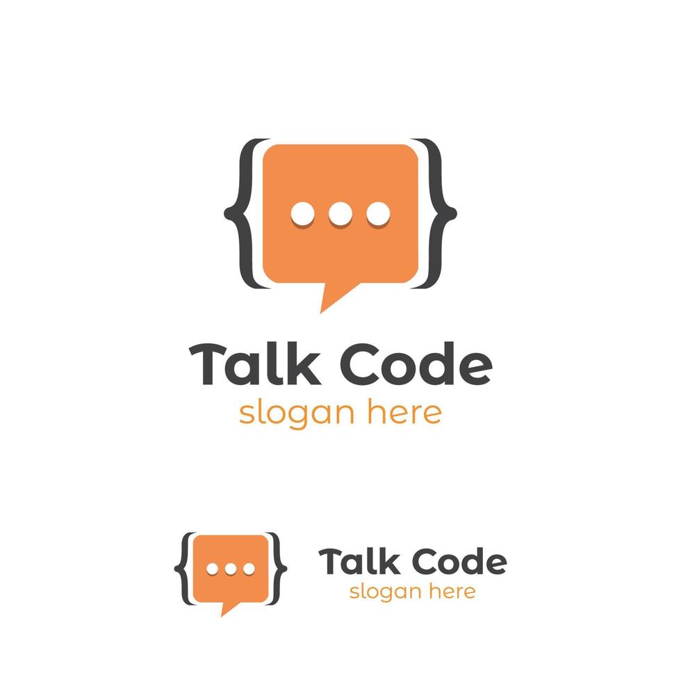 plantilla de logotipo de chat de código, elemento de plantilla de diseño de logotipo de icono de vector