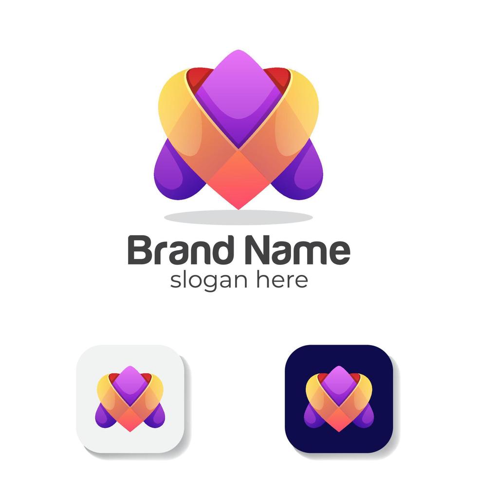 letter a love logo design for care, donate logo elements vector