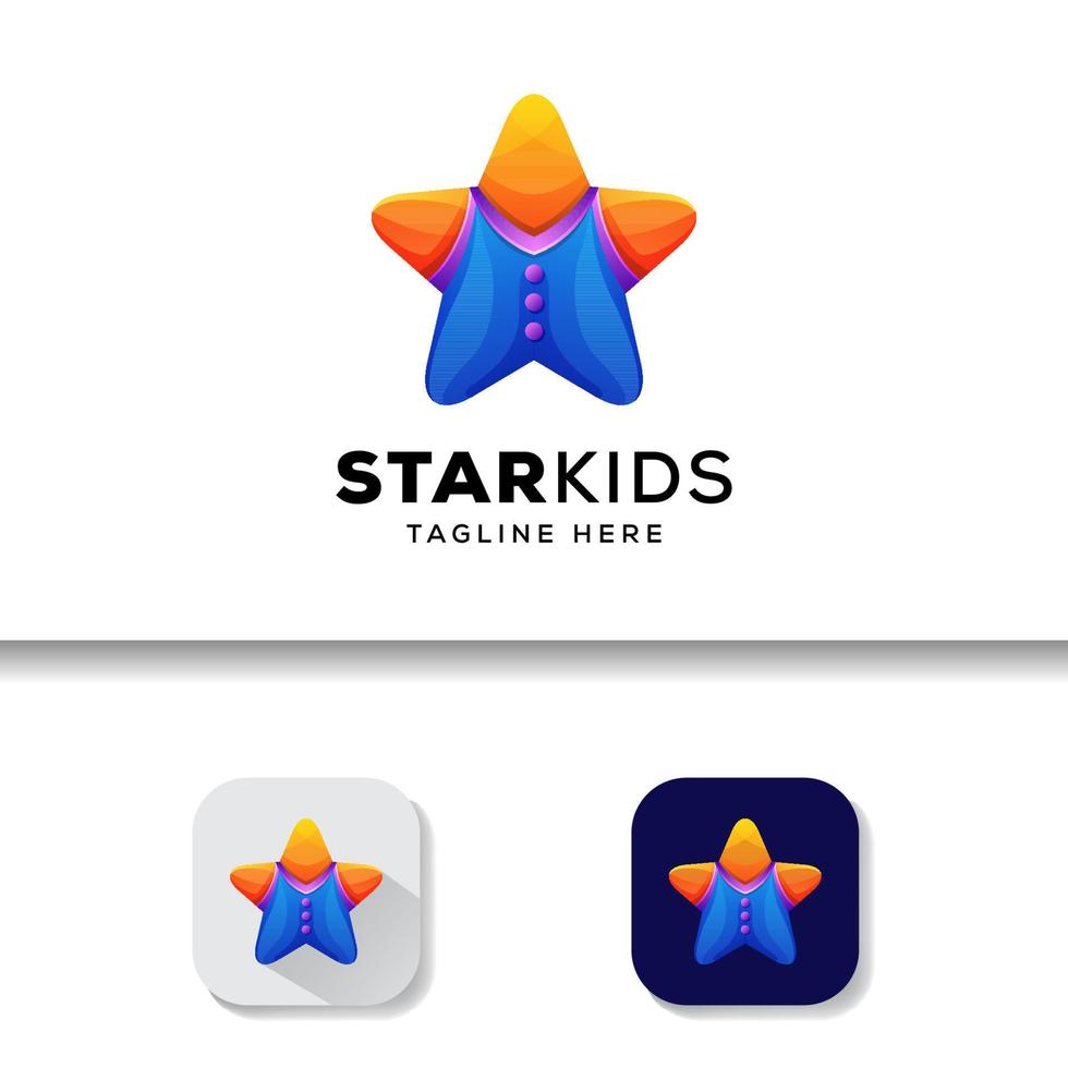 plantilla de logotipo de niños estrella vector