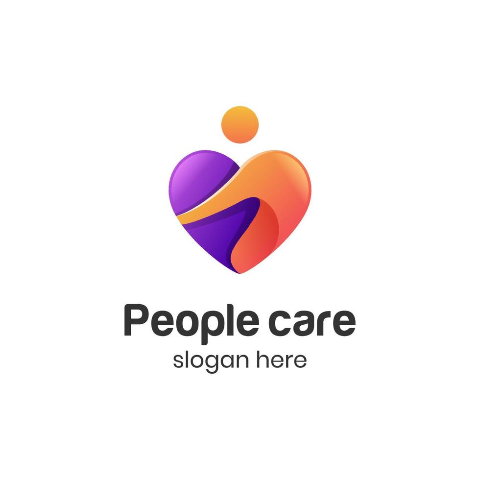 People Care Humanity  Logo design, vector human concept and Love icon symbol for Social, Clinic, Hospital, Health Care