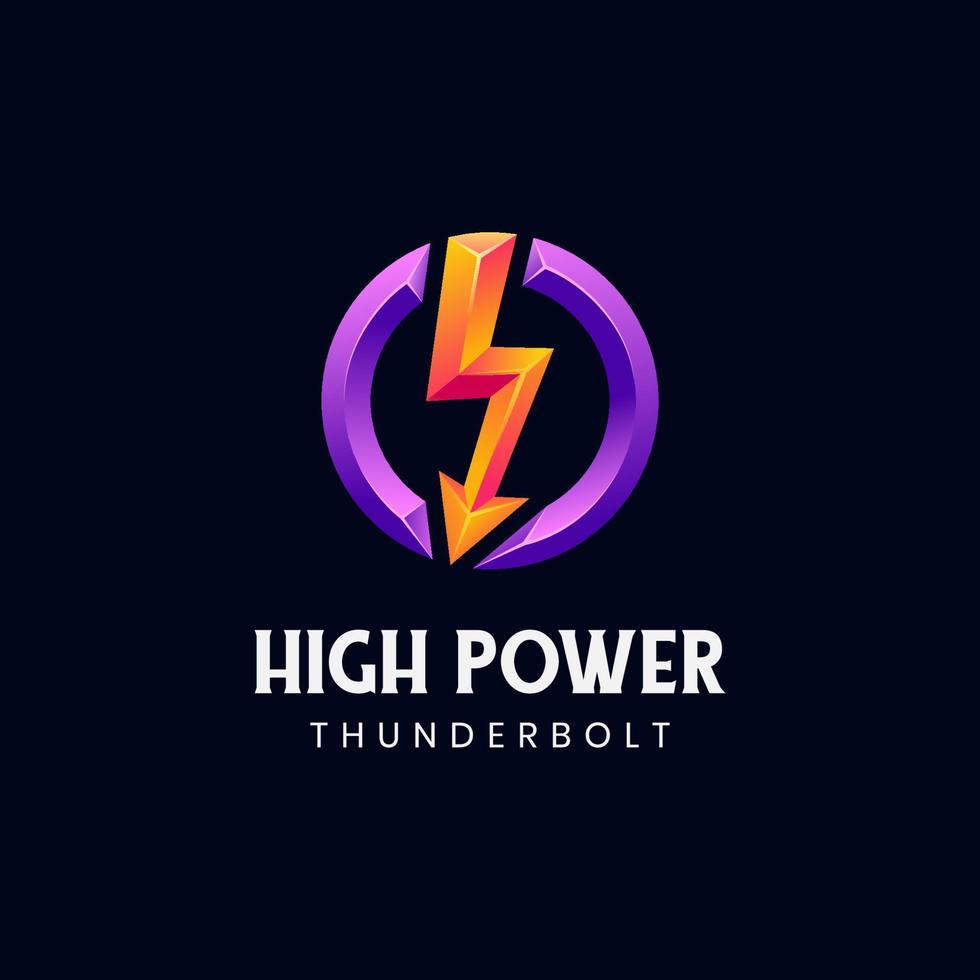 Flash Logo circle abstract design vector template, Lighting bolt icon,  Thunderbolt electricity Power Fast Speed logo