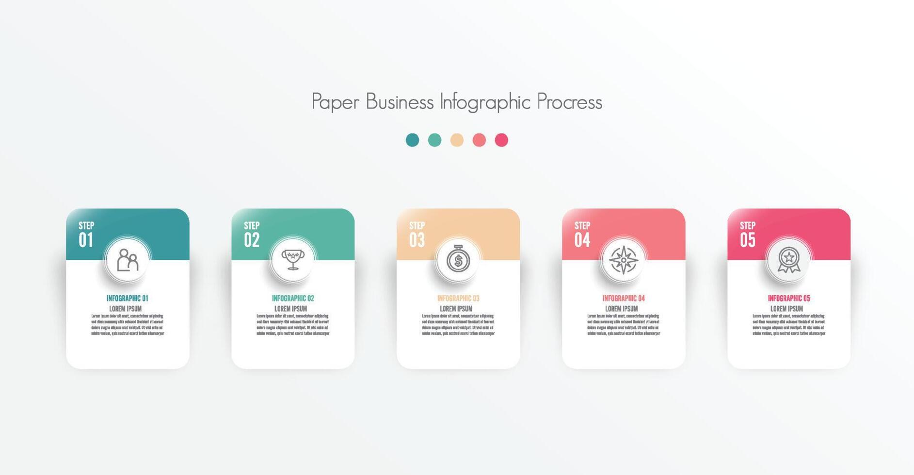 Business model with 5 options for presentations, advertising, layouts, annual reports. vector