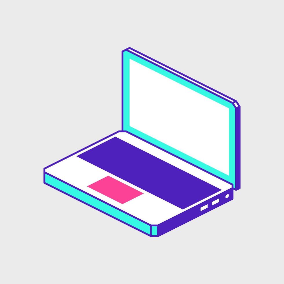 Laptop isometric vector icon illustration