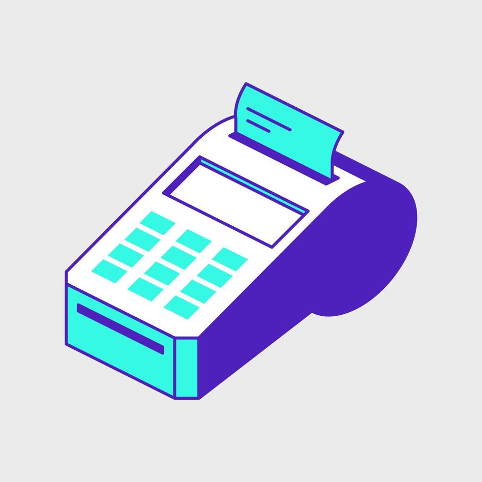 POS machine isometric vector icon illustration