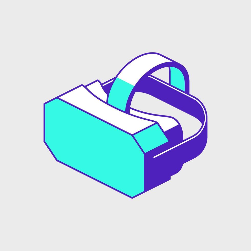 Virtual reality headset isometric vector icon illustration