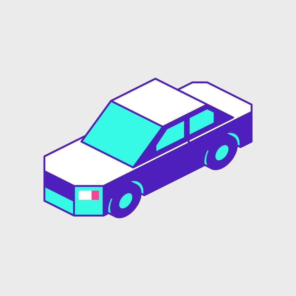 ilustración de icono de vector isométrico de coche sedán