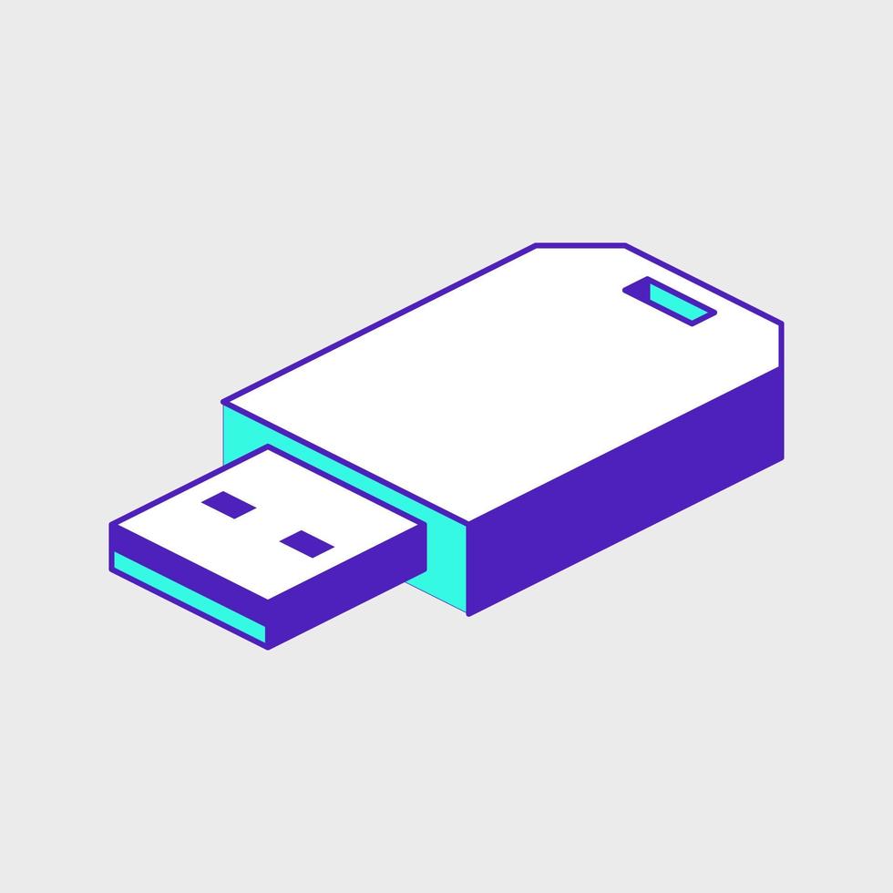 Thumb drive isometric vector icon illustration