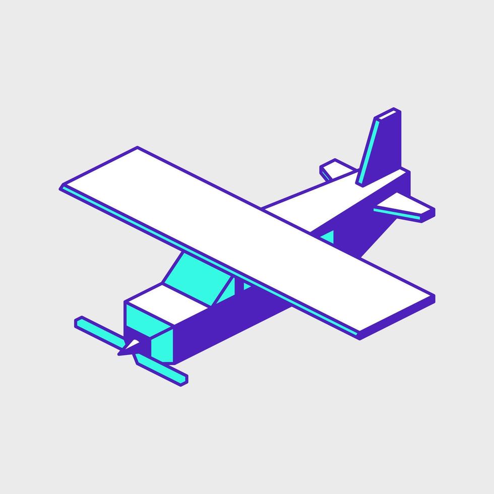 Light aircraft plane isometric vector icon illustration