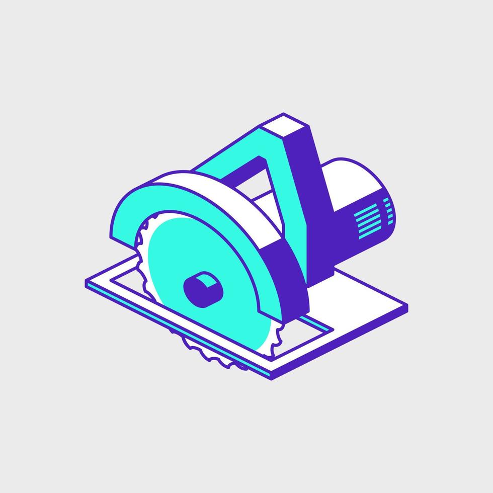 Circular saw isometric vector icon illustration