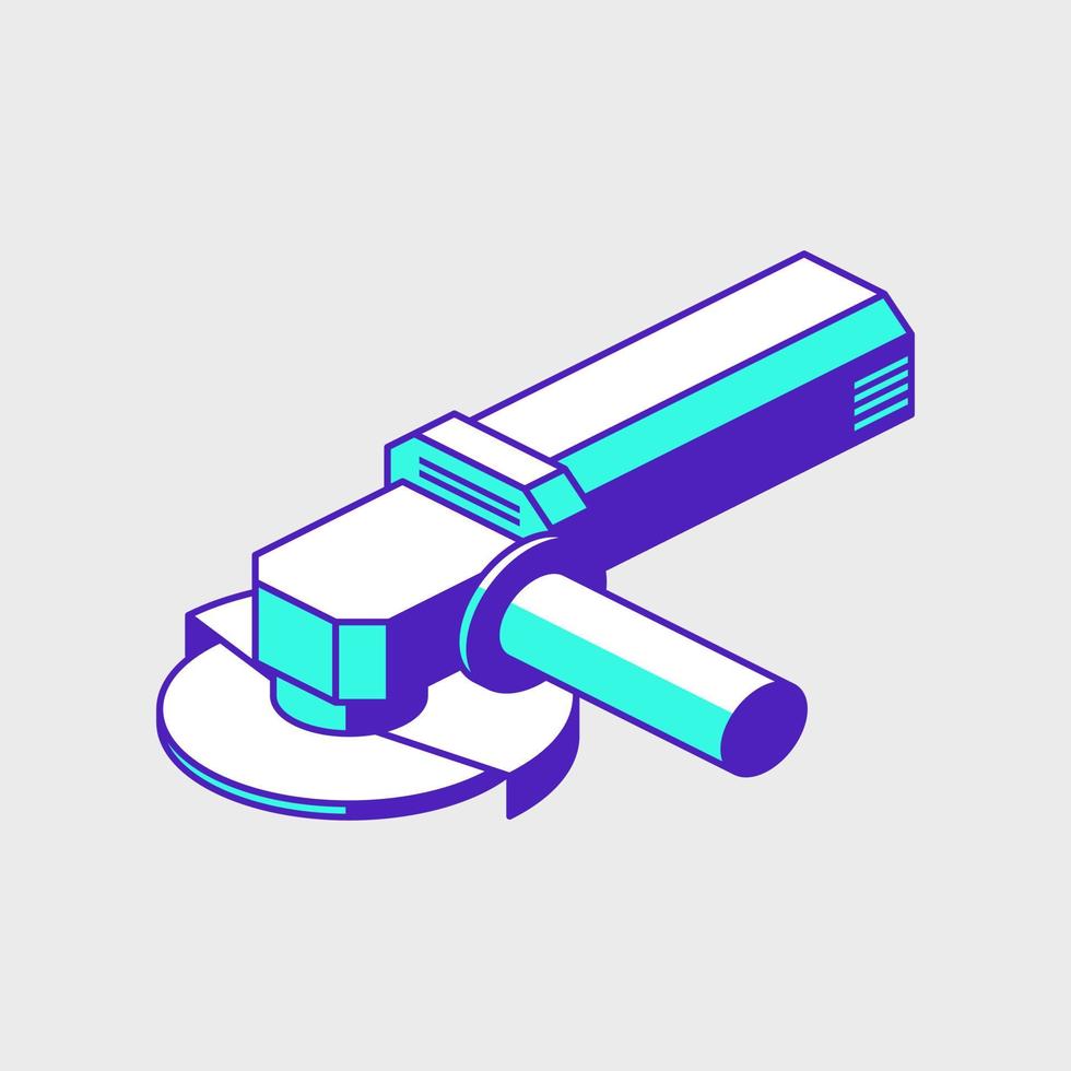 Angle grinder isometric vector icon illustration