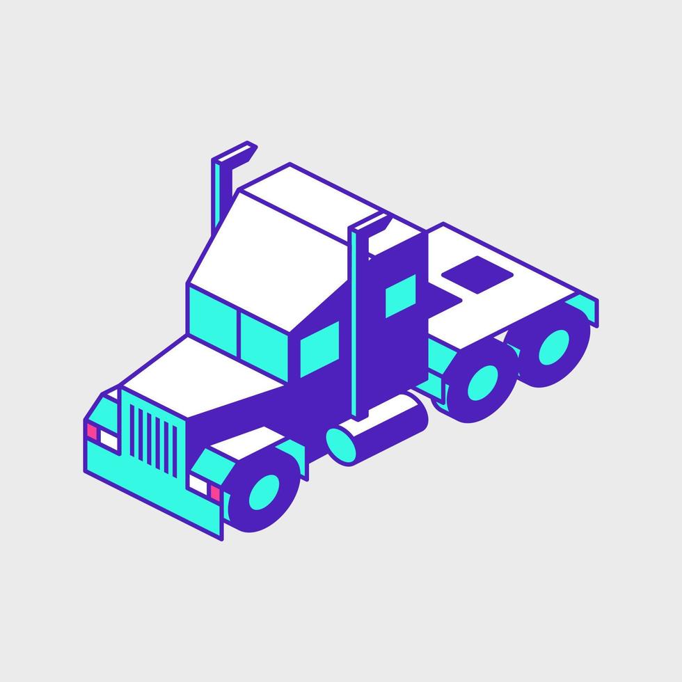 Semi truck isometric vector icon illustration