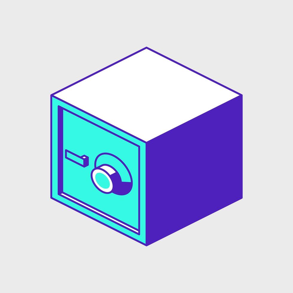 Secured safe isometric vector icon illustration