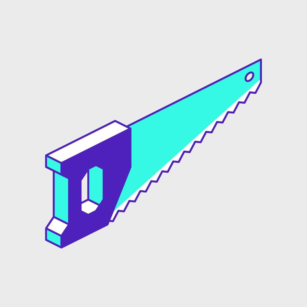 Hand saw isometric vector icon illustration