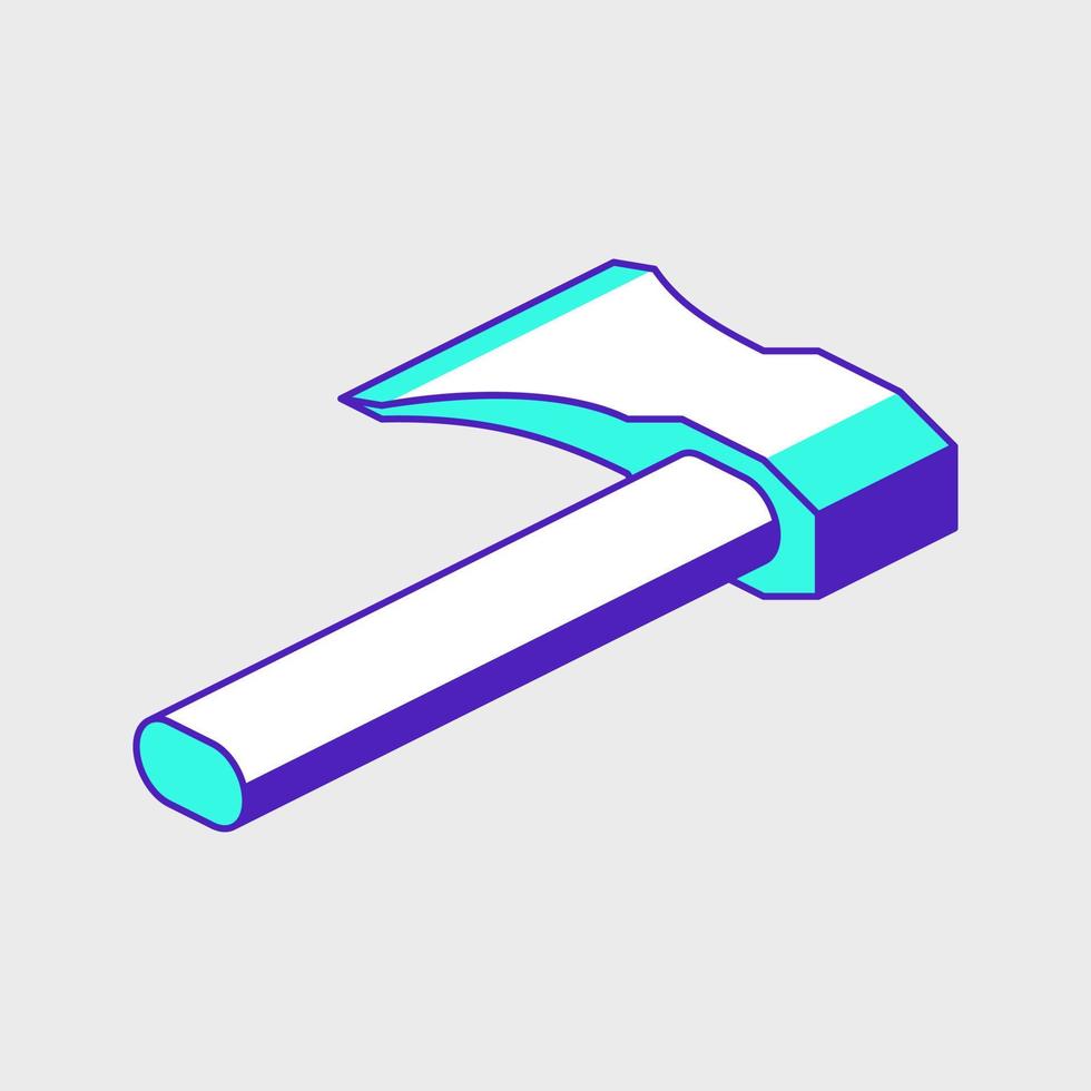 Axe isometric vector icon illustration