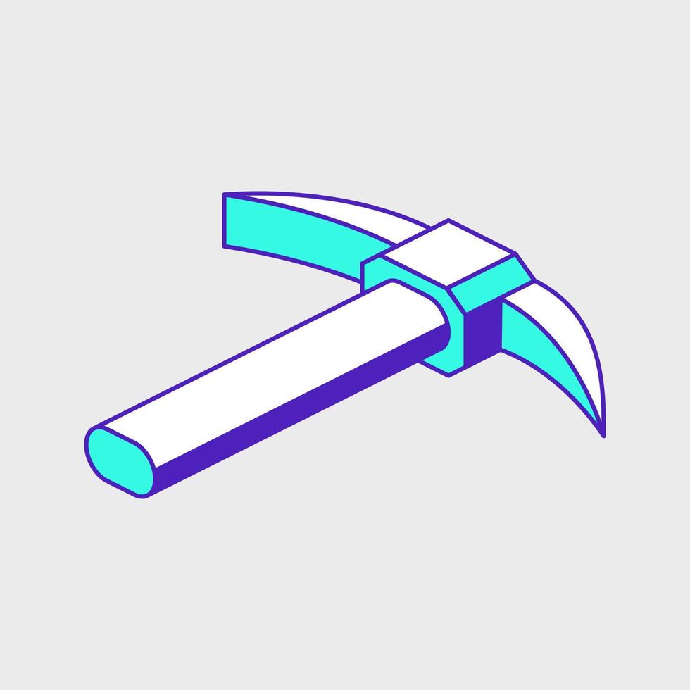 Pick axe isometric vector icon illustration