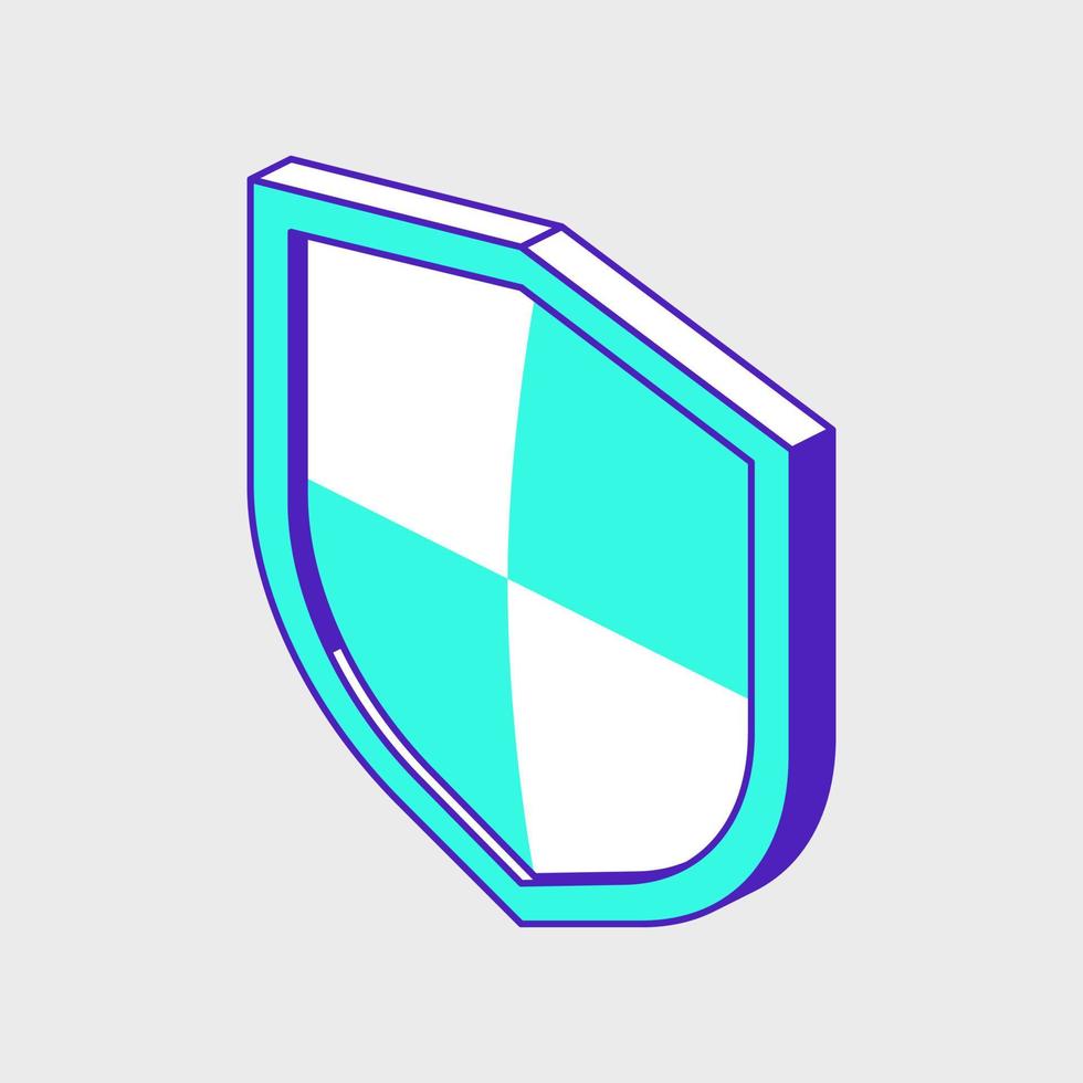 Protective shield isometric vector icon illustration