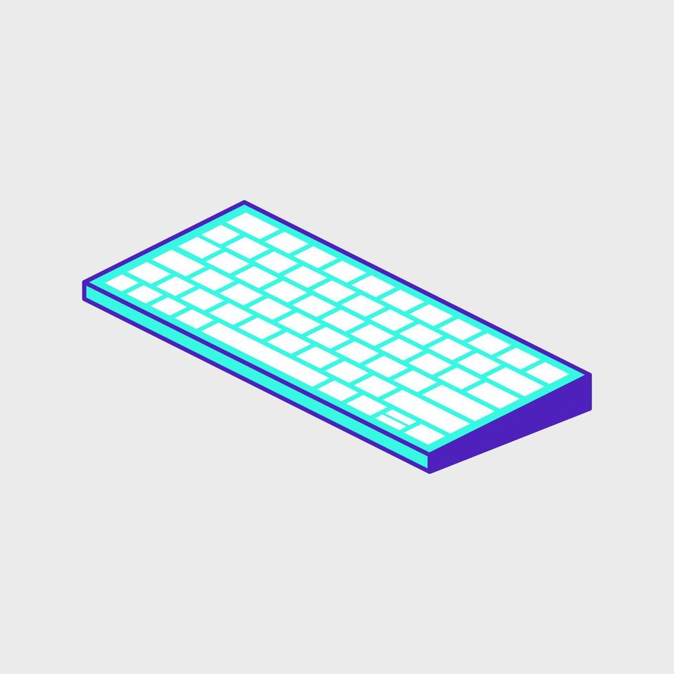 Wireless keyboard isometric vector icon illustration