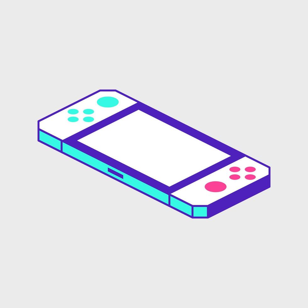 Portable game console isometric vector icon illustration