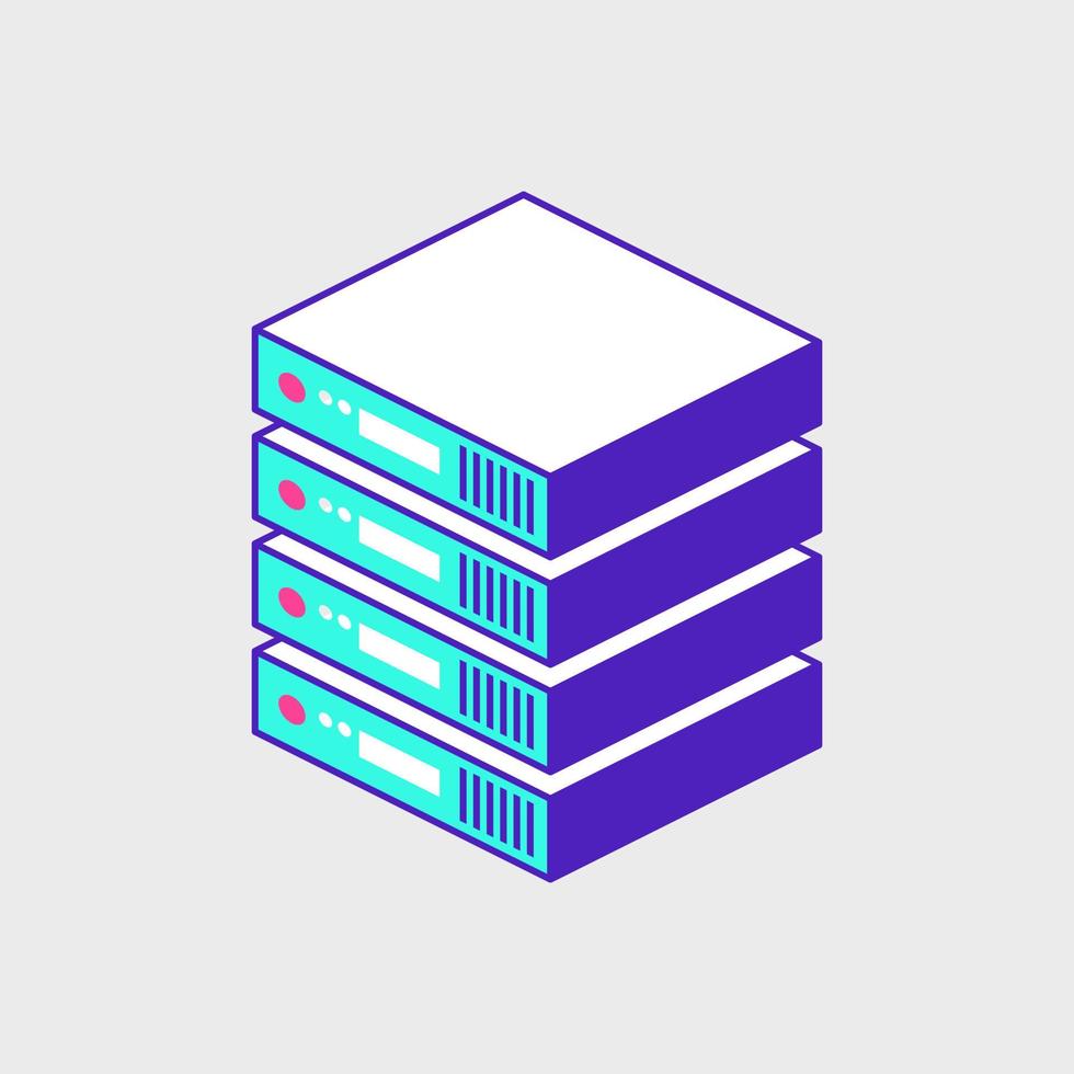 Data server isometric vector icon illustration