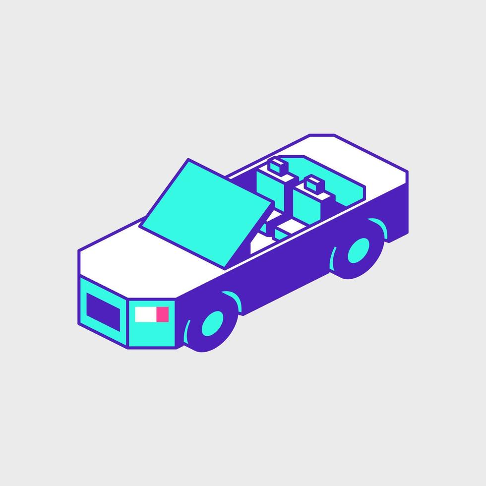 ilustración de icono de vector isométrico de coche convertible