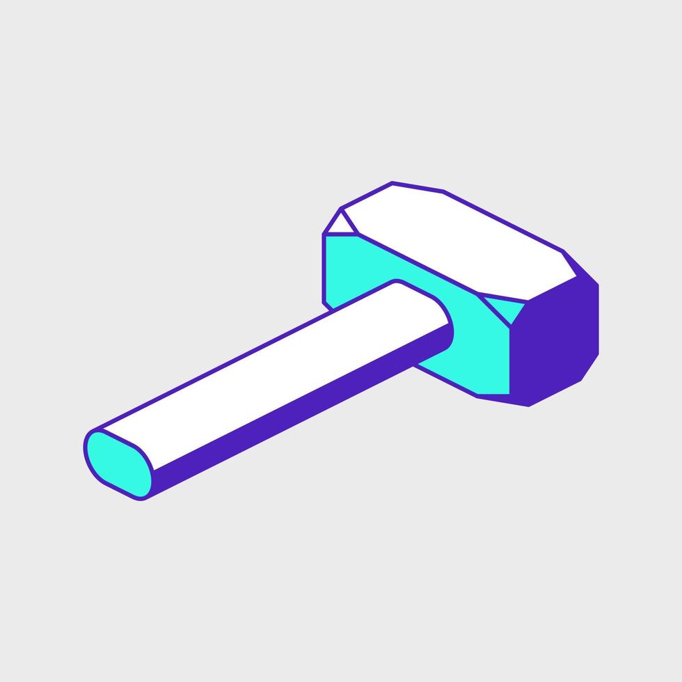 Sledge hammer isometric vector icon illustration