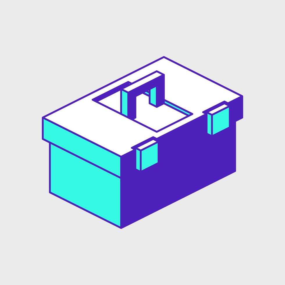 ilustración de icono de vector isométrico de caja de herramientas