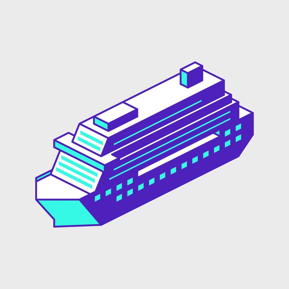 Luxury cruise ship isometric vector icon illustration