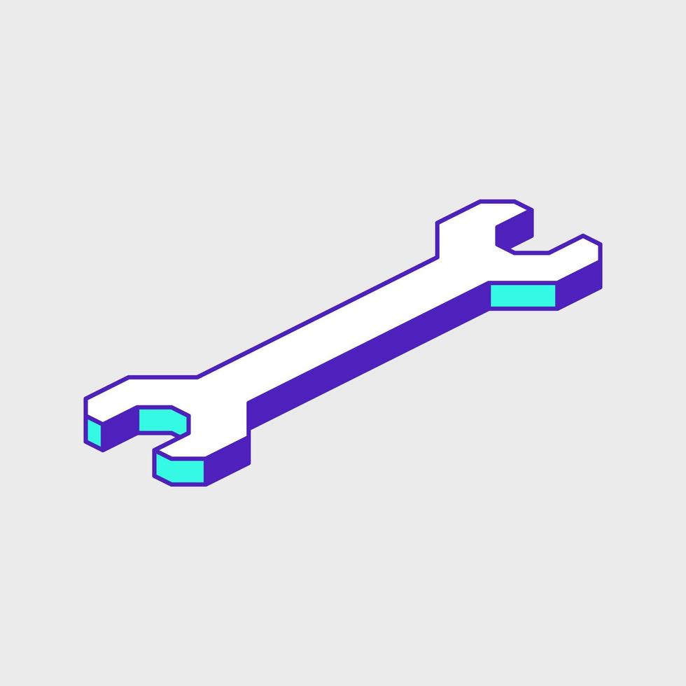 Wrench isometric vector icon illustration