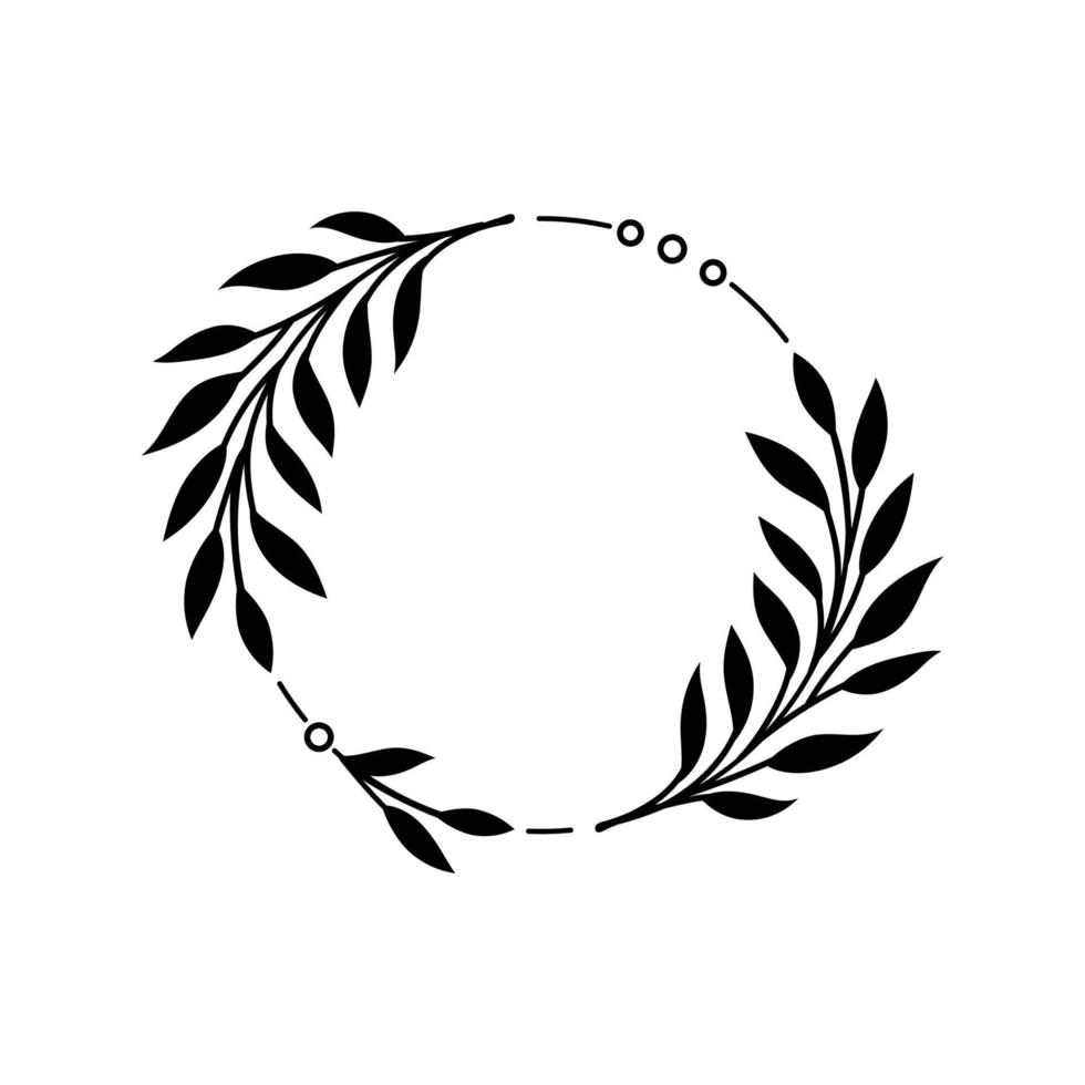 Vector isolated floral frame line art illustration