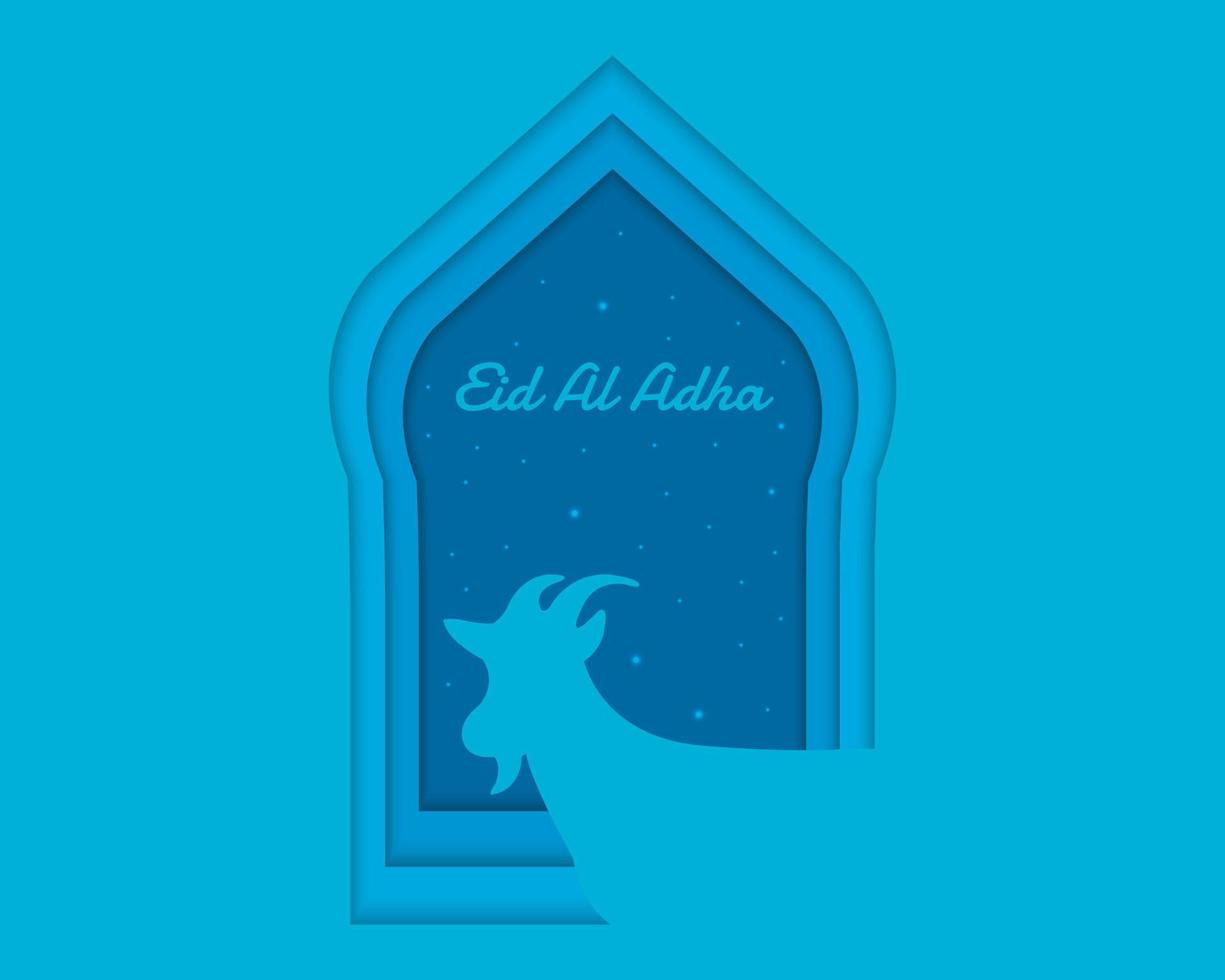 corte de papel de la cúpula de eid al adha vector