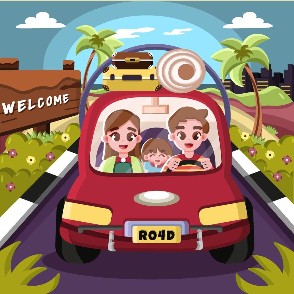 Road Trip with Family vector