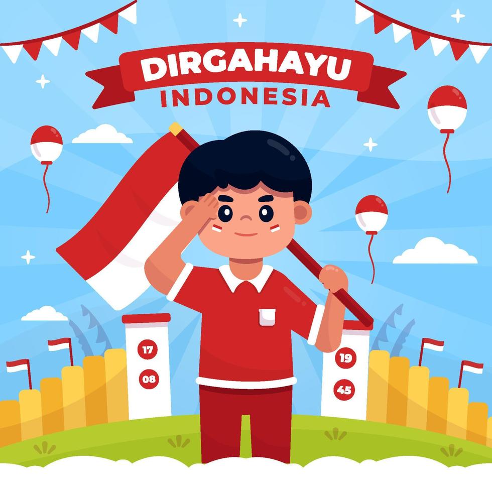 Dirgahayu Indonesia Celebrate Independence Day vector