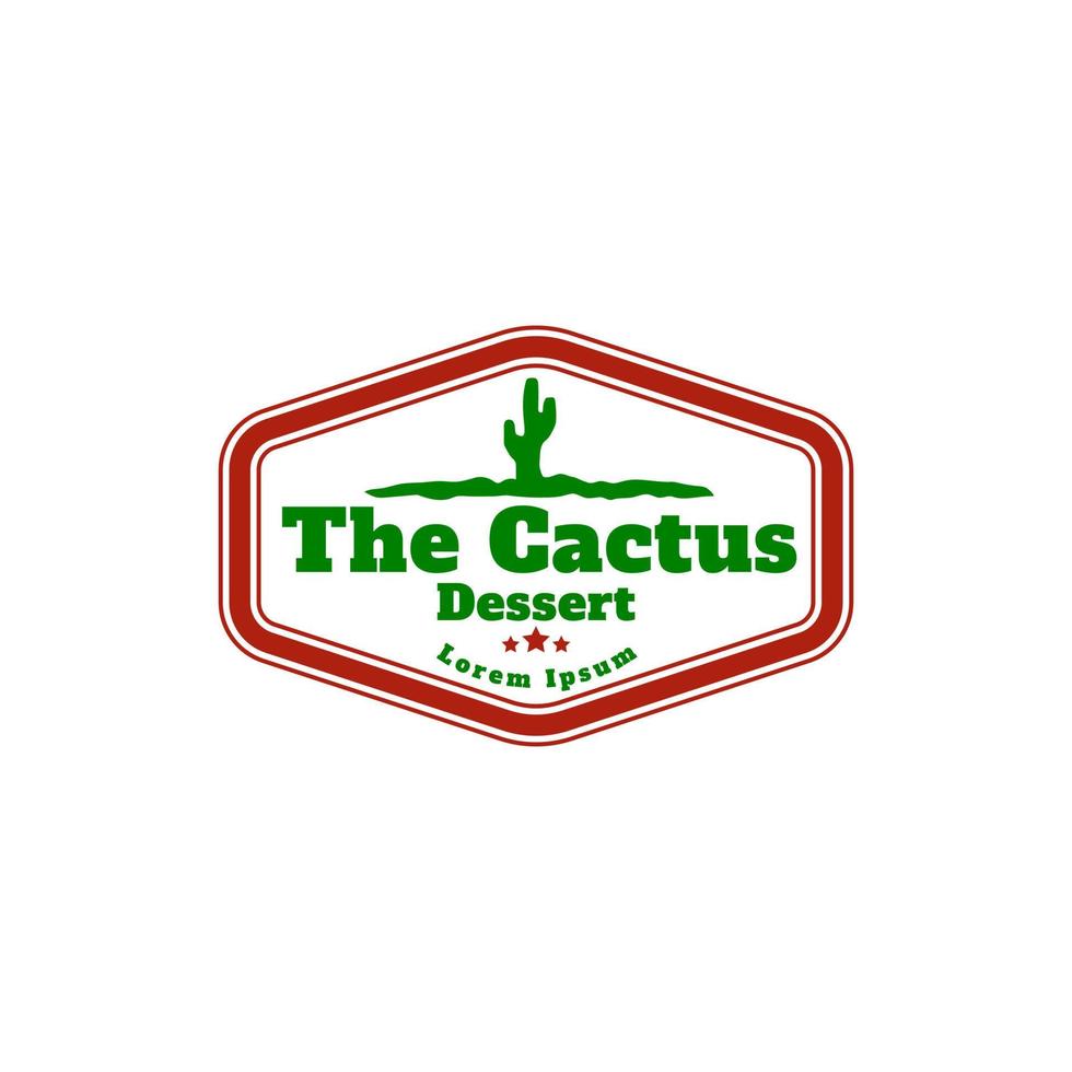 the cactus desert western logo illustration. Desert logo. Cactus logo vector