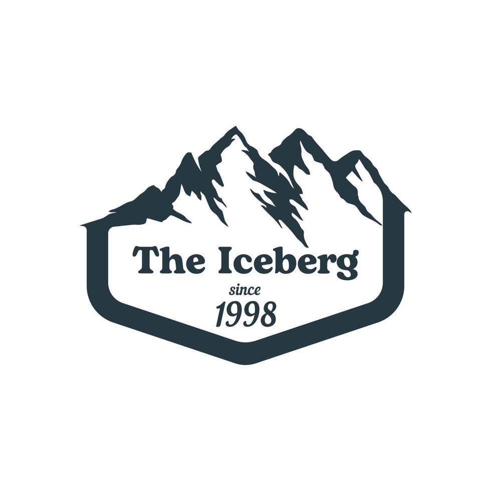 modern iceberg mountain logo silhouette. Alpine or himalaya mountain logo vector