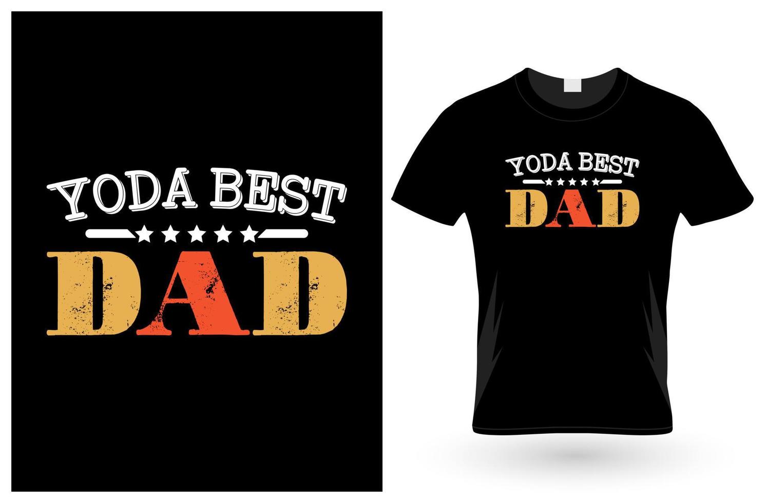 diseño de camiseta de yoda mejor papá vector