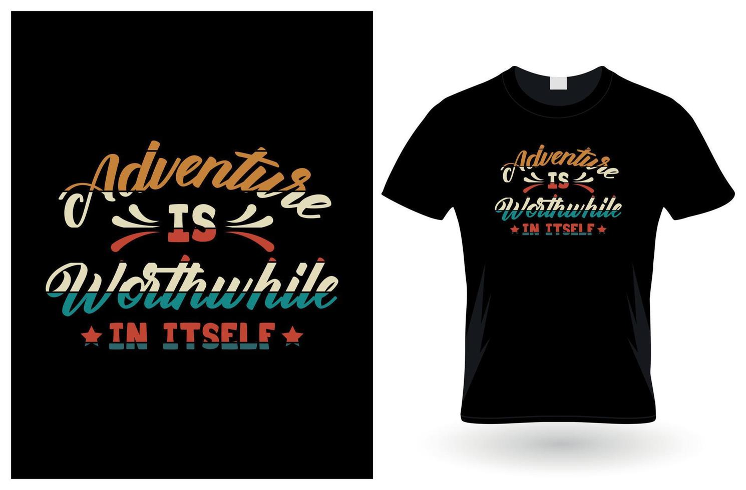 Camping typography t shirt design template vector