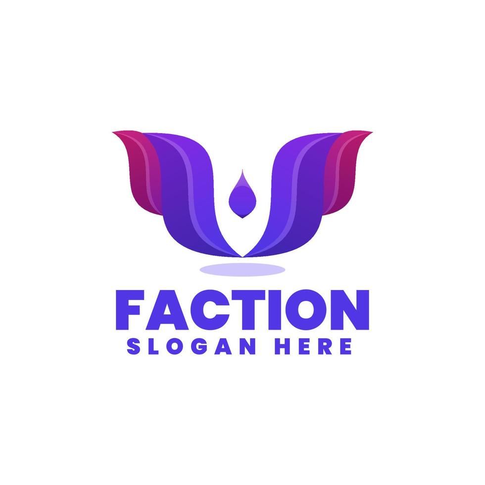 Faction abstract logo, gradient colorfull style vector