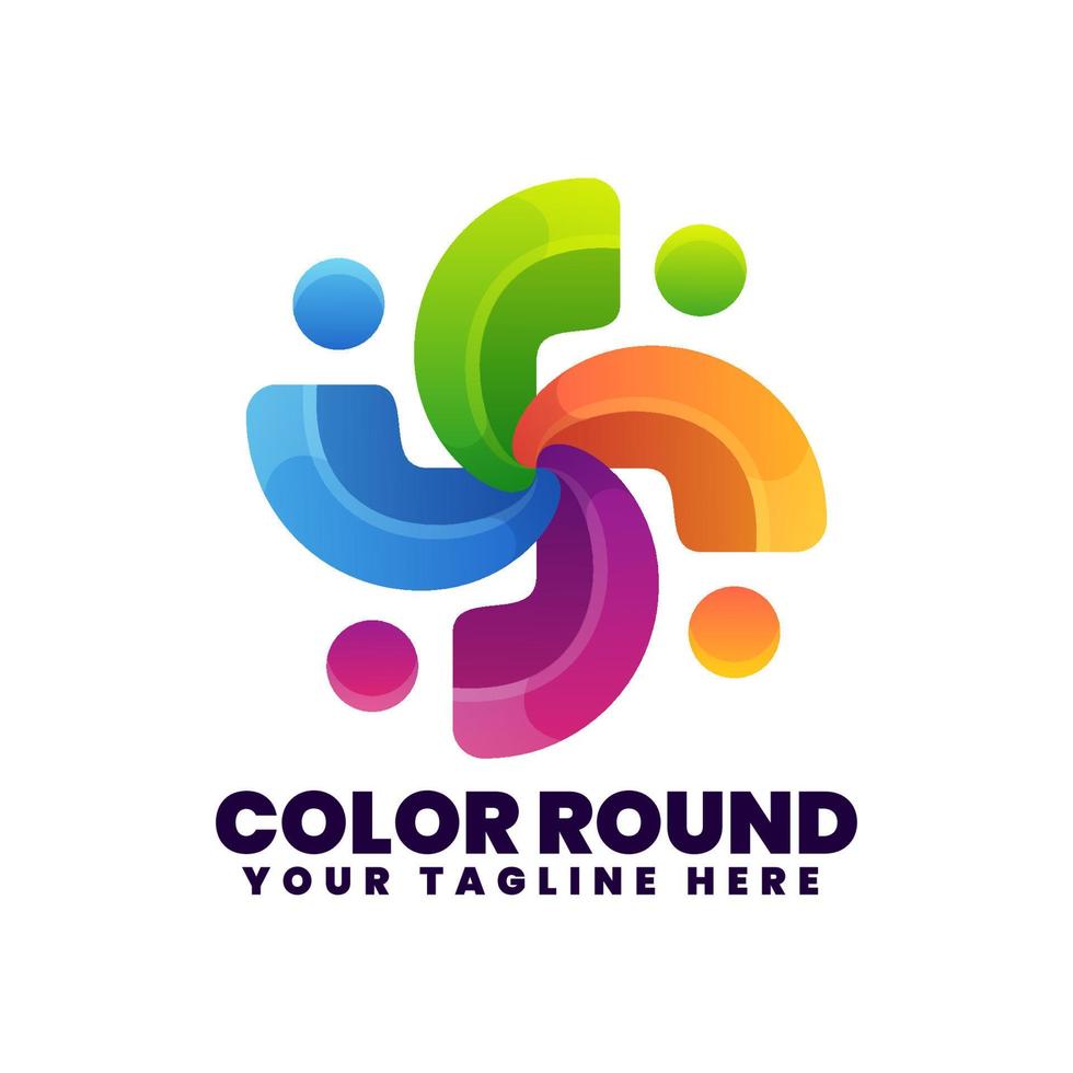 Color Round logo, gradient colorfull style vector