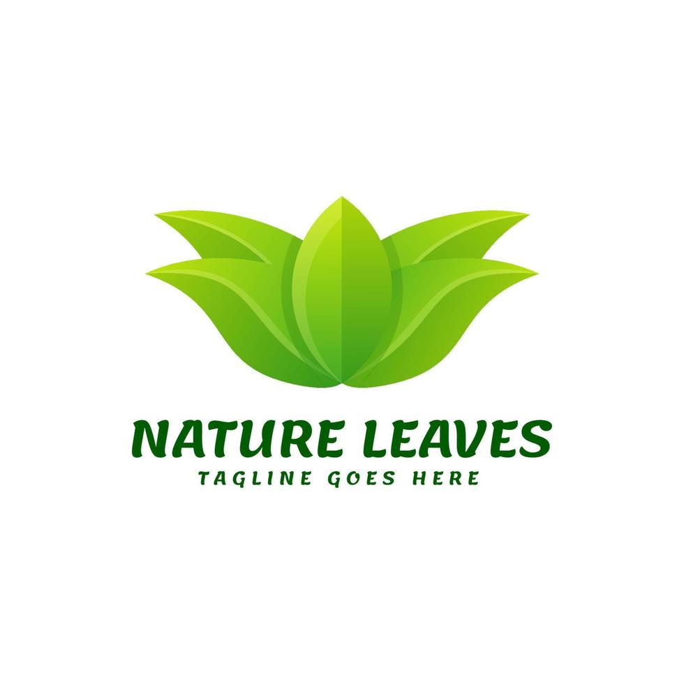 Nature Leaves Logo, Gradient colorfull style vector