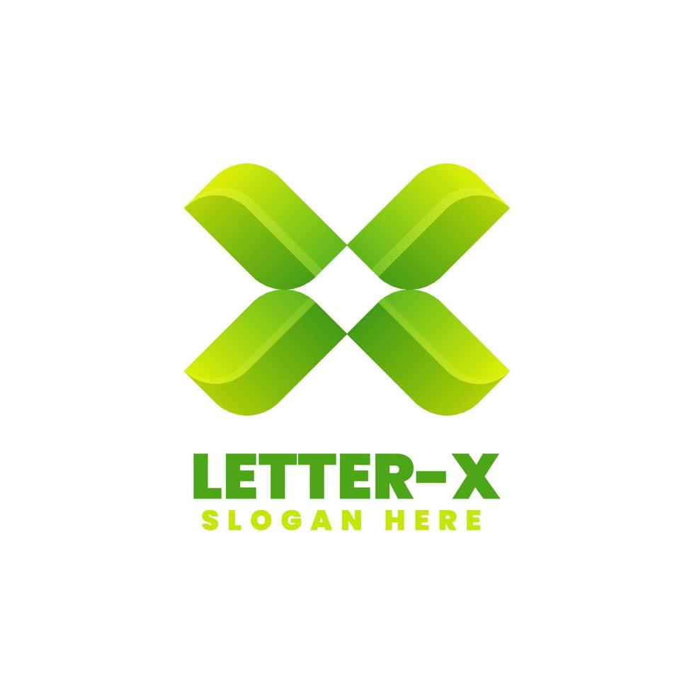 LETTER-X ABSTRACT LOGO, GRADIENT COLORFULL STYLE vector